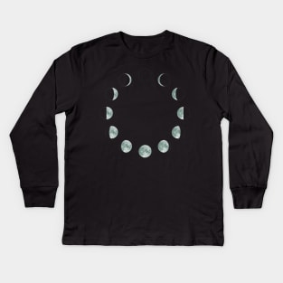 Moon Phases Kids Long Sleeve T-Shirt